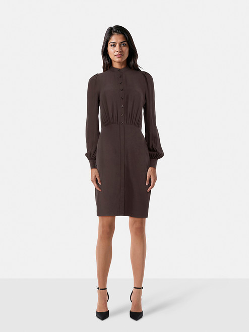 Givenchy Brown Long Sleeve Shirt Dress Givenchy Brown Long Sleeve Shirt Dress