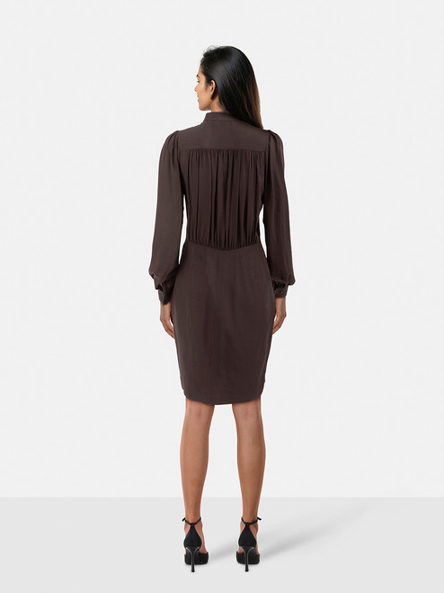 Givenchy Brown Long Sleeve Shirt Dress Givenchy Brown Long Sleeve Shirt Dress