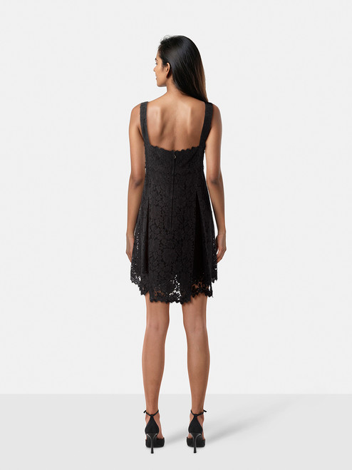 Dolce & Gabbana Black Floral Lace Strap Mini Dress Dolce & Gabbana Black Floral Lace Strap Mini Dress
