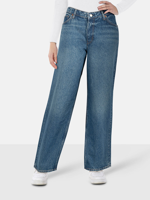 Reformation Blue Denim Morley V-Waist Baggy Jeans Reformation Blue Denim Morley V-Waist Baggy Jeans