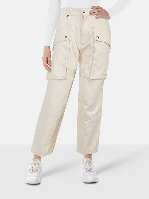 Isabel Marant Isabel Marant Etoile Ecru Tapered Jannick Cargo Trousers Isabel Marant Isabel Marant Etoile Ecru Tapered Jannick Cargo Trousers