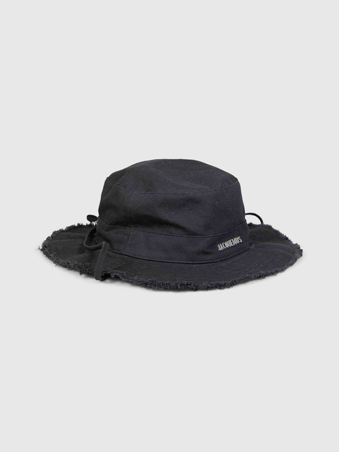 Jacquemus Black Raw Edge Sun Hat Jacquemus Black Raw Edge Sun Hat