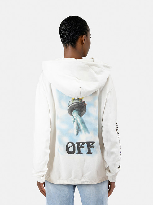 Off-White White Liberty Print Hoodie Off-White White Liberty Print Hoodie