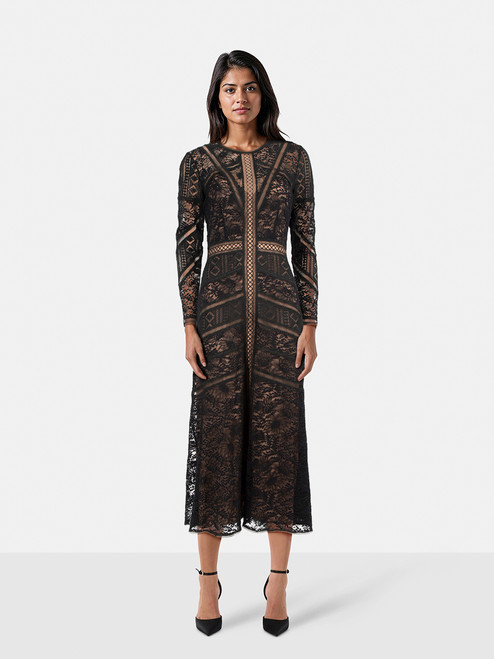 The Kooples Black Midi Length Lace Dress The Kooples Black Midi Length Lace Dress