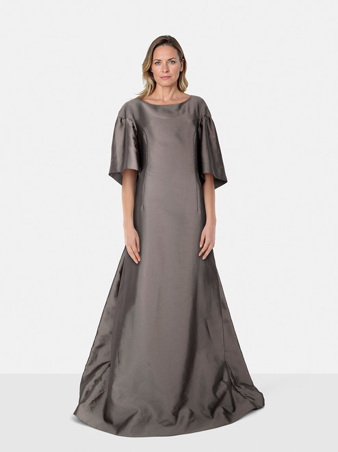 Alberta Ferretti Grey Maxi Short Sleeve Gown Alberta Ferretti Grey Maxi Short Sleeve Gown
