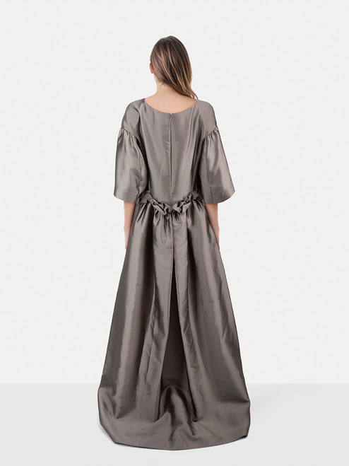 Alberta Ferretti Grey Maxi Short Sleeve Gown Alberta Ferretti Grey Maxi Short Sleeve Gown