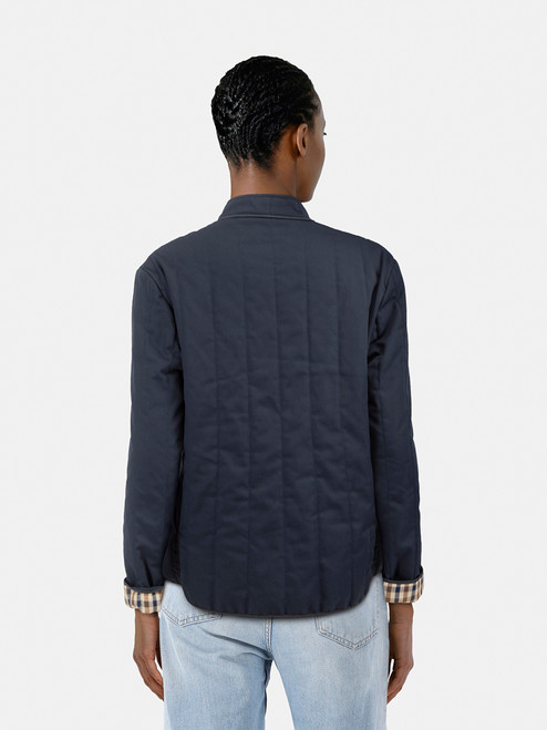 Aquascutum Navy Quilted Check Lined Jacket Aquascutum Navy Quilted Check Lined Jacket