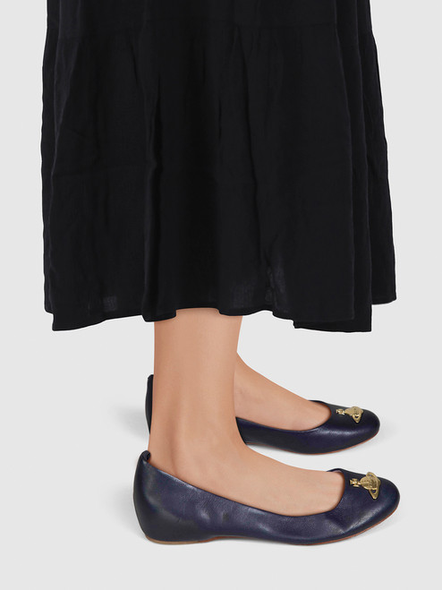 Vivienne Westwood Navy Leather Ballet Flats Vivienne Westwood Navy Leather Ballet Flats