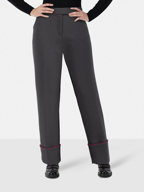 Emporio Armani Grey Wool Cuffed Tapered Trousers Emporio Armani Grey Wool Cuffed Tapered Trousers