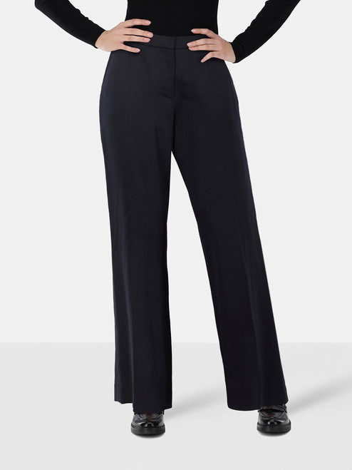 Max Mara Navy Wool Wide Fit Trousers Max Mara Navy Wool Wide Fit Trousers