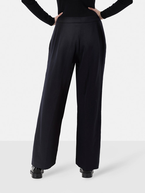 Max Mara Navy Wool Wide Fit Trousers Max Mara Navy Wool Wide Fit Trousers