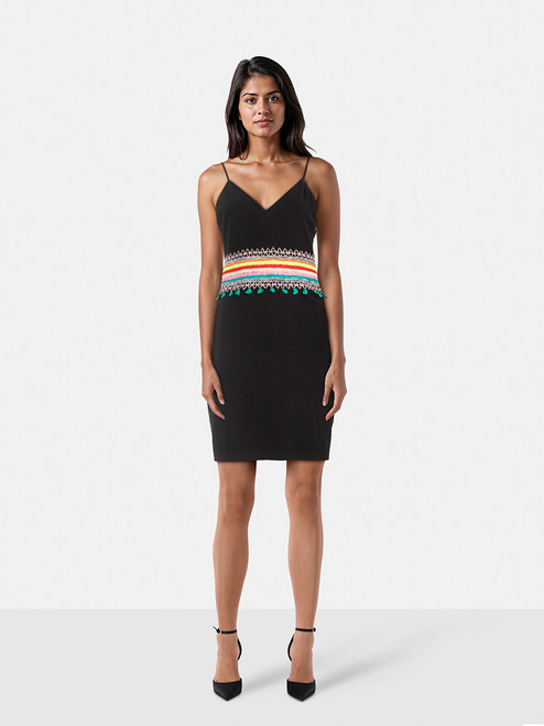 Alice + Olivia Black Embroidered Open Back Dress Alice + Olivia Black Embroidered Open Back Dress
