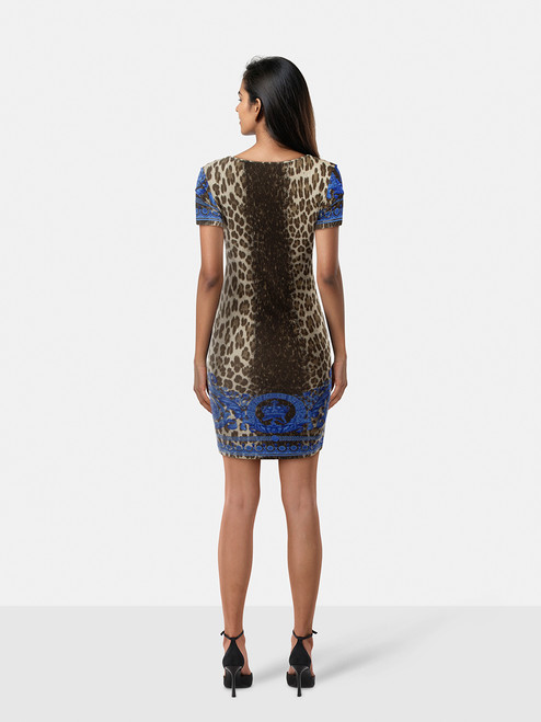 Versace Leopard Print Short Sleeve Dress Versace Leopard Print Short Sleeve Dress
