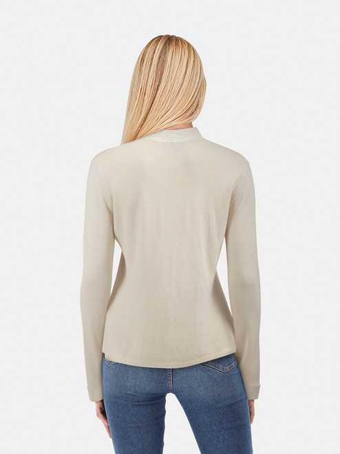 Shanghai Tang Beige Silk Frog Button Top Shanghai Tang Beige Silk Frog Button Top