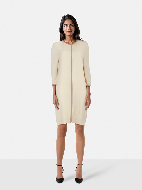 Chloé Blush On White Knee Length Long Sleeve Dress Chloé Blush On White Knee Length Long Sleeve Dress