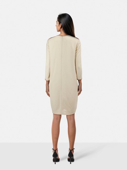 Chloé Blush On White Knee Length Long Sleeve Dress Chloé Blush On White Knee Length Long Sleeve Dress