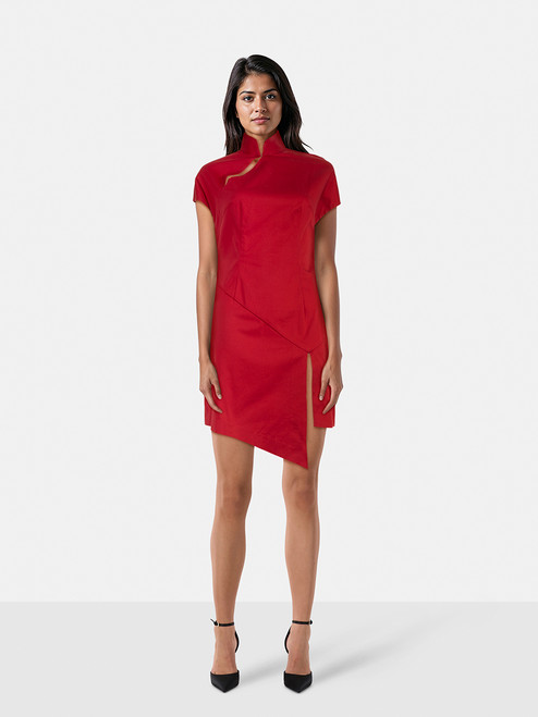 Shanghai Tang Red Mini Qipao Dress Shanghai Tang Red Mini Qipao Dress