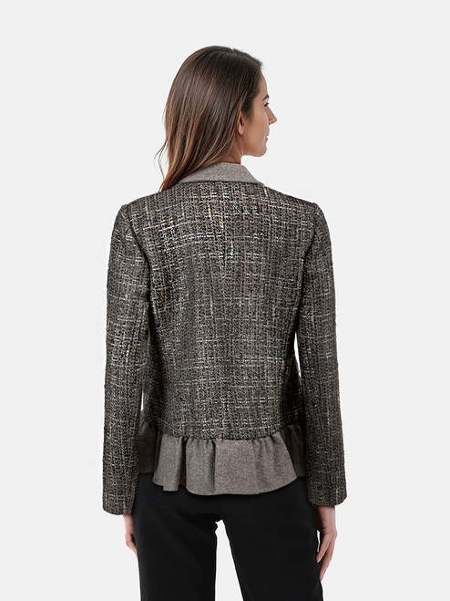Valentino Garavani Red Valentino Grey Tweed Panelled Blazer Valentino Garavani Red Valentino Grey Tweed Panelled Blazer