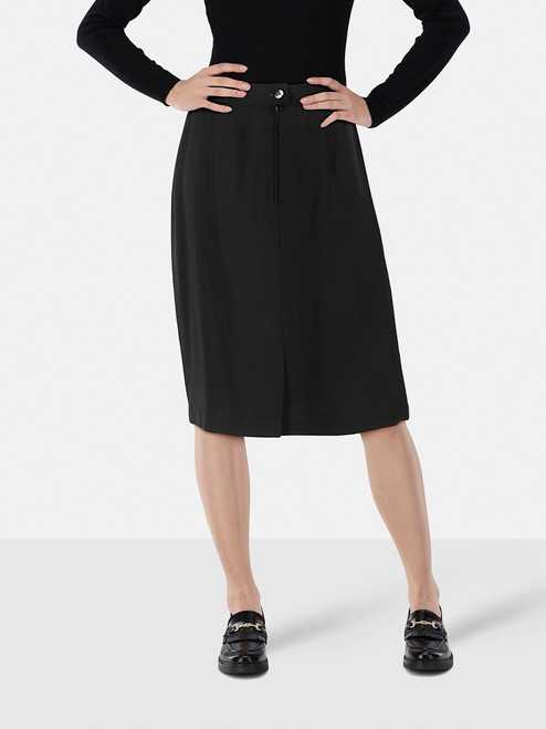 Max Mara Black Wool Knee Length A-Line Skirt Max Mara Black Wool Knee Length A-Line Skirt