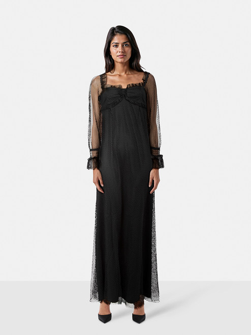 Dolce & Gabbana Black Mesh Maxi Off Shoulder Dress Dolce & Gabbana Black Mesh Maxi Off Shoulder Dress