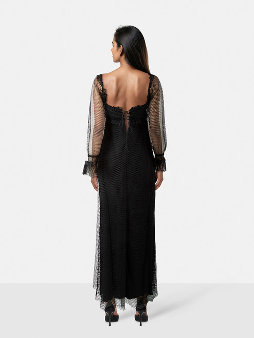 Dolce & Gabbana Black Mesh Maxi Off Shoulder Dress Dolce & Gabbana Black Mesh Maxi Off Shoulder Dress