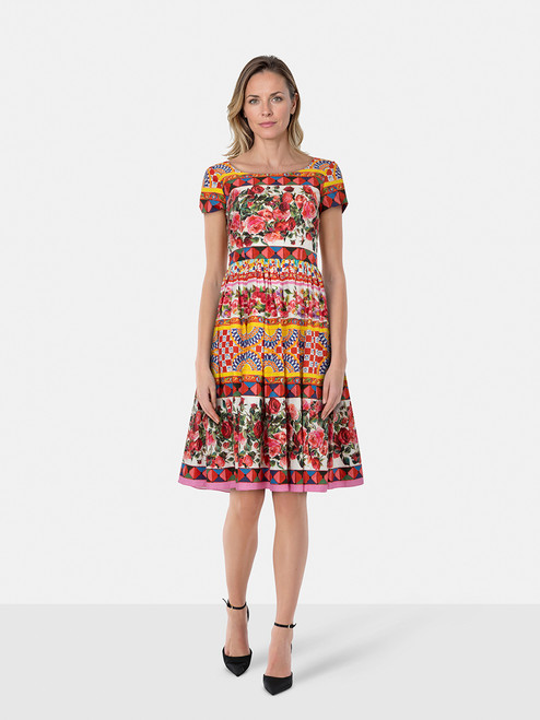 Dolce & Gabbana Abstract Floral Midi Dress Dolce & Gabbana Abstract Floral Midi Dress
