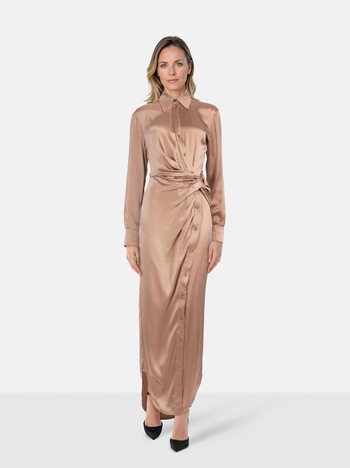 Alexander Wang Pink Knot Detail Maxi Shirt Dress Alexander Wang Pink Knot Detail Maxi Shirt Dress