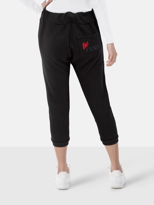 Fendi Black Graphic Print Joggers Fendi Black Graphic Print Joggers