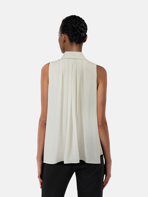 Elisabetta Franchi White Ruffle Sleeveless Blouse Elisabetta Franchi White Ruffle Sleeveless Blouse