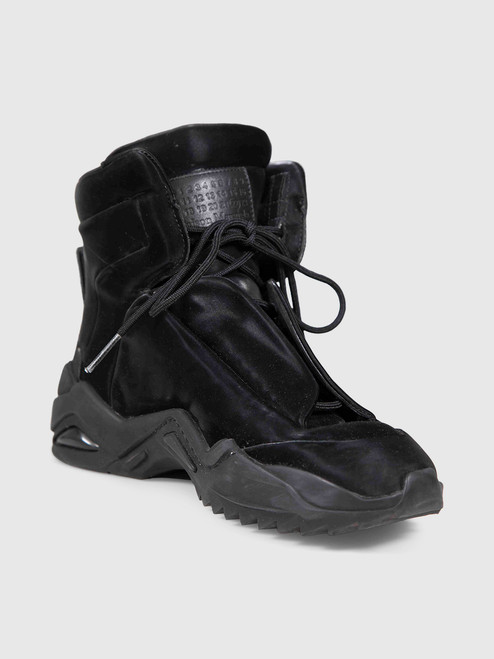 Maison Margiela Black Lace Up High Top Trainers Maison Margiela Black Lace Up High Top Trainers