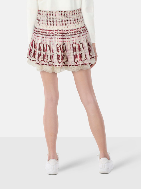 Gucci Pink & Purple Logo Print Mini Skirt