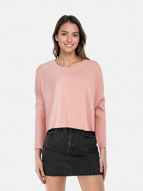 Maje Pink Knit Long Sleeve Jumper Maje Pink Knit Long Sleeve Jumper