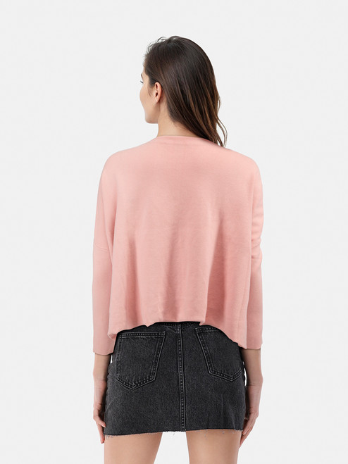 Maje Pink Knit Long Sleeve Jumper Maje Pink Knit Long Sleeve Jumper