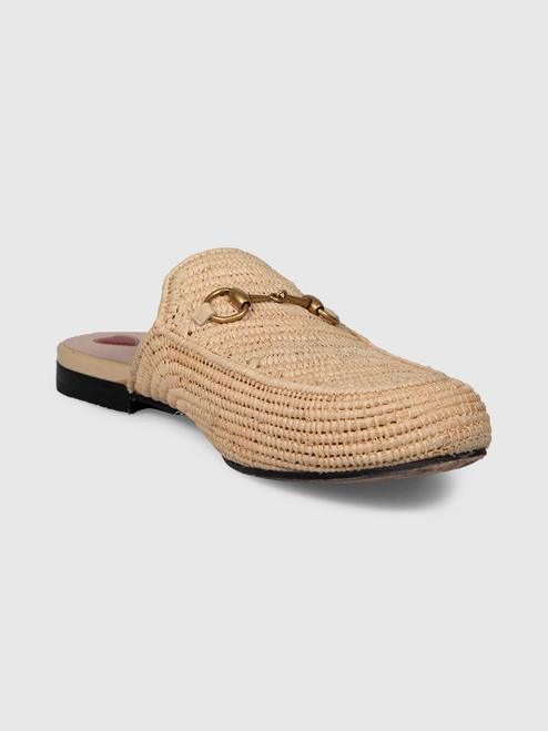 Gucci Beige Raffia Princetown Horsebit Mules Gucci Beige Raffia Princetown Horsebit Mules