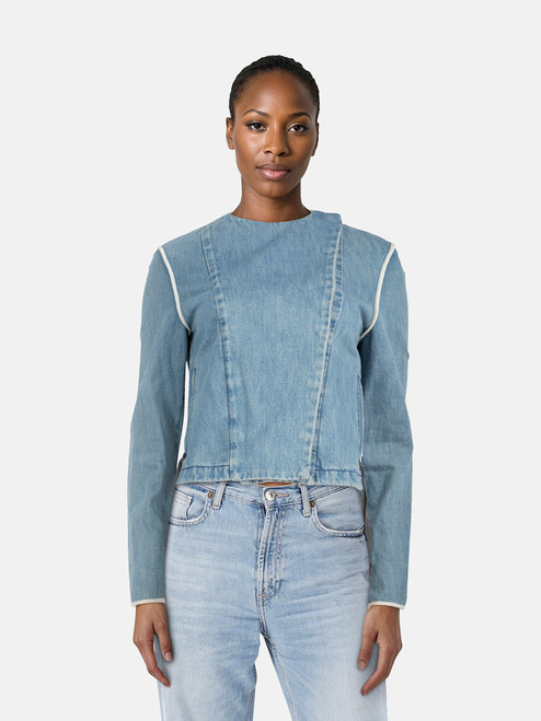 Maison Margiela Blue Denim Double Breasted Jacket Maison Margiela Blue Denim Double Breasted Jacket