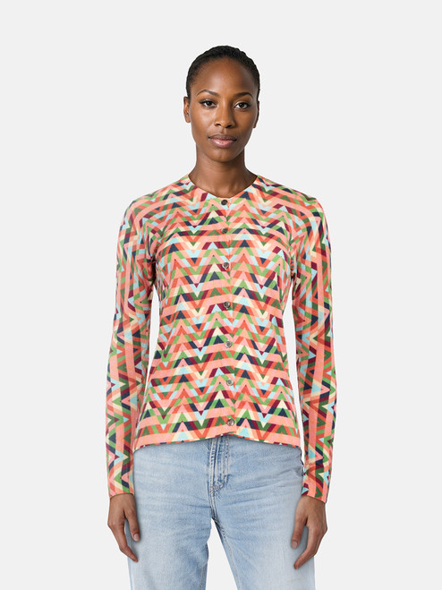 Valentino Garavani Abstract Wool Knit Cardigan Valentino Garavani Abstract Wool Knit Cardigan