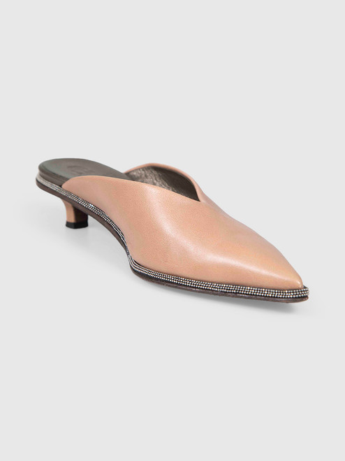 Brunello Cucinelli Brown Leather Pointed Toe Mules Brunello Cucinelli Brown Leather Pointed Toe Mules