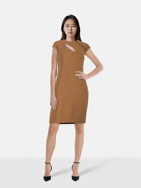 Gucci Brown Front Cut Out Knee Length Dress Gucci Brown Front Cut Out Knee Length Dress