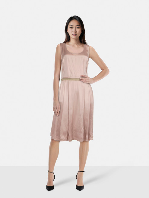 Dolce & Gabbana Pink Pleated Silk Midi Dress Dolce & Gabbana Pink Pleated Silk Midi Dress