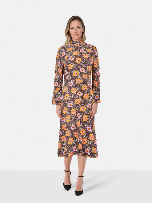 Marni Floral Print Midi Long Sleeves Dress Marni Floral Print Midi Long Sleeves Dress