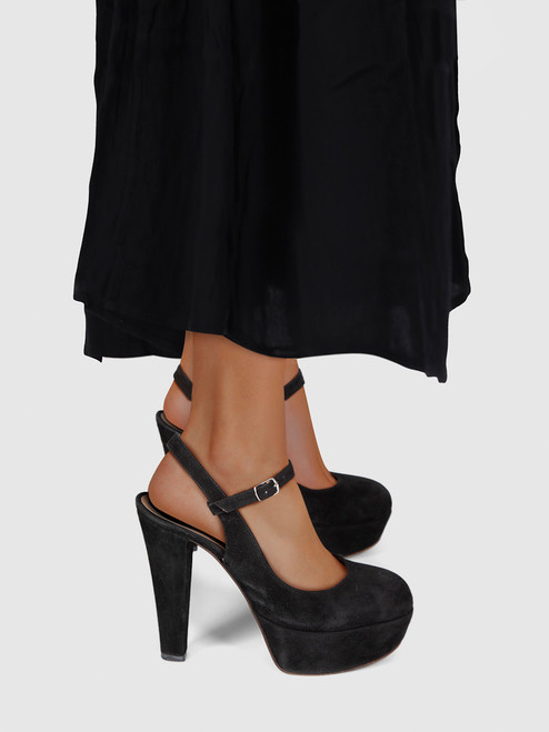 Marni Black Suede Platform Ankle Strap Heels Marni Black Suede Platform Ankle Strap Heels
