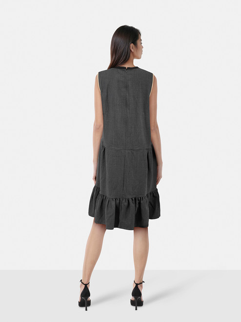Marni Grey Sleeveless Knee Length Dress