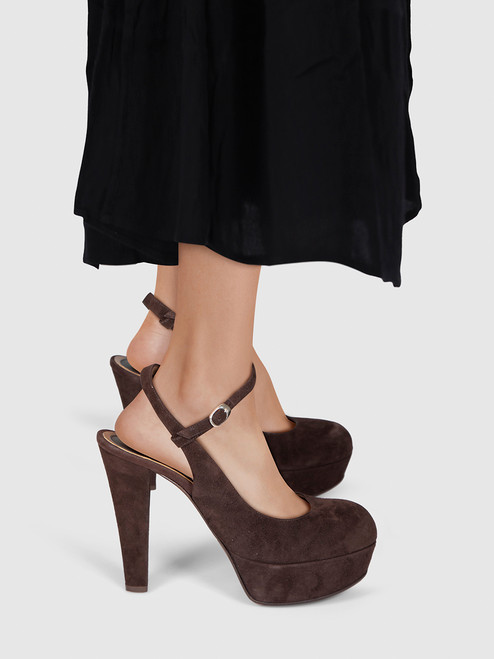Marni Brown Suede Platform Ankle Strap Heels Marni Brown Suede Platform Ankle Strap Heels