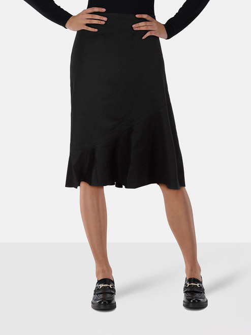 Nicole Farhi Black Wool Flared Hem Skirt Nicole Farhi Black Wool Flared Hem Skirt
