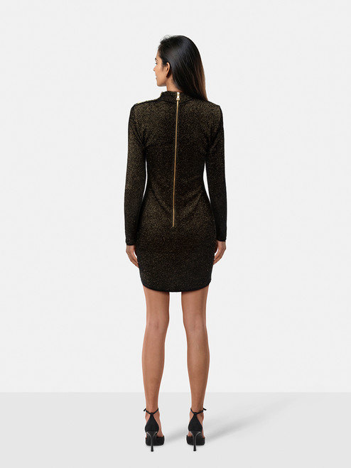 Balmain Black & Gold Long Sleeve Knit Dress Balmain Black & Gold Long Sleeve Knit Dress