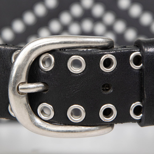 Isabel Marant Black Perforated Leather Wide Belt Isabel Marant Black Perforated Leather Wide Belt