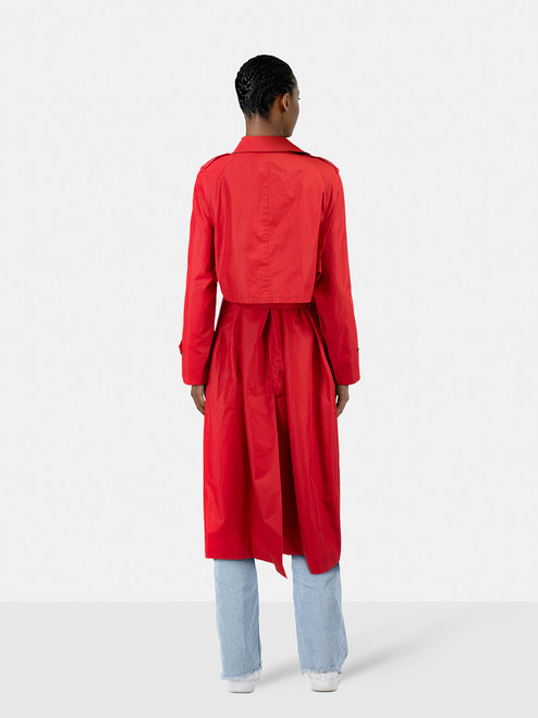 Aquascutum Red Double Breasted Long Trench Coat Aquascutum Red Double Breasted Long Trench Coat