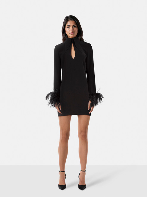 16 Arlington Black Ostrich Feather Cuff Dress 16 Arlington Black Ostrich Feather Cuff Dress