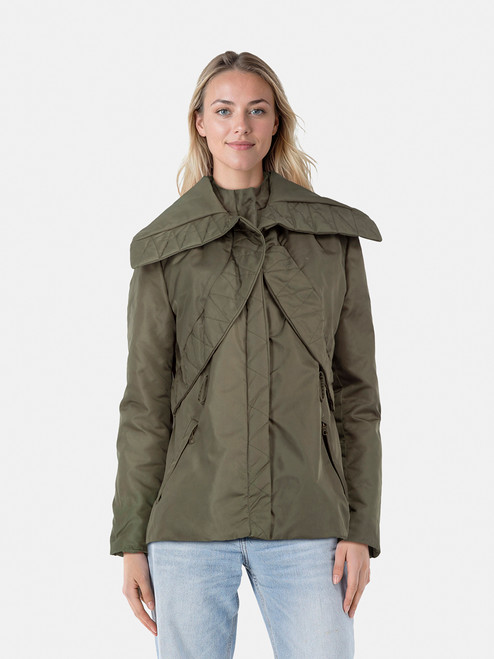 Alexander McQueen Khaki Puffer Mid Length Coat Alexander McQueen Khaki Puffer Mid Length Coat