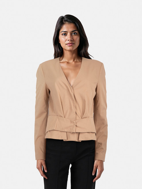 Chloé See By Chloé Beige Snap Button Blazer Chloé See By Chloé Beige Snap Button Blazer